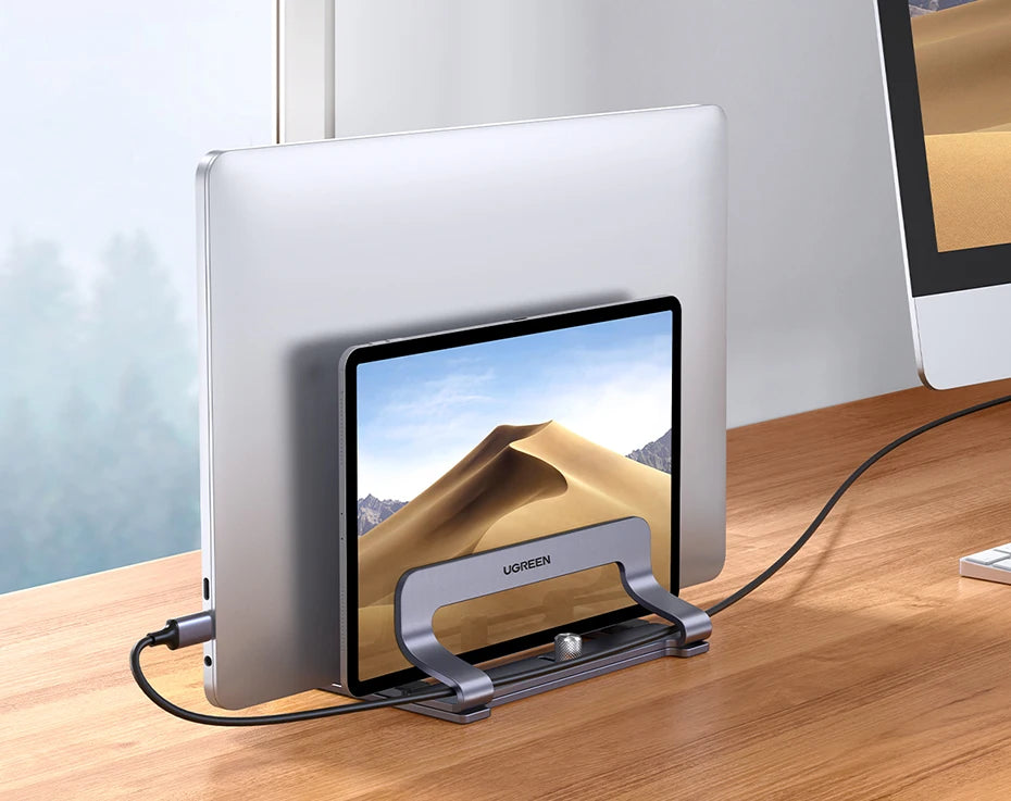 UGREEN Foldable Laptop Stand – Aluminum Vertical Holder for MacBook & PC