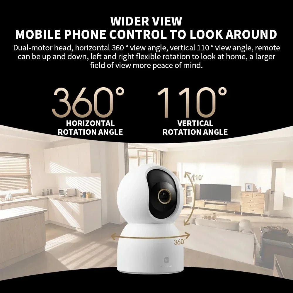 Xiaomi Smart Camera C700 8MP 4K Ultra HD Indoor WiFi 6 AI Human Detection Baby Cry Alert 2-WayTalk Night Vision Mi Home Security