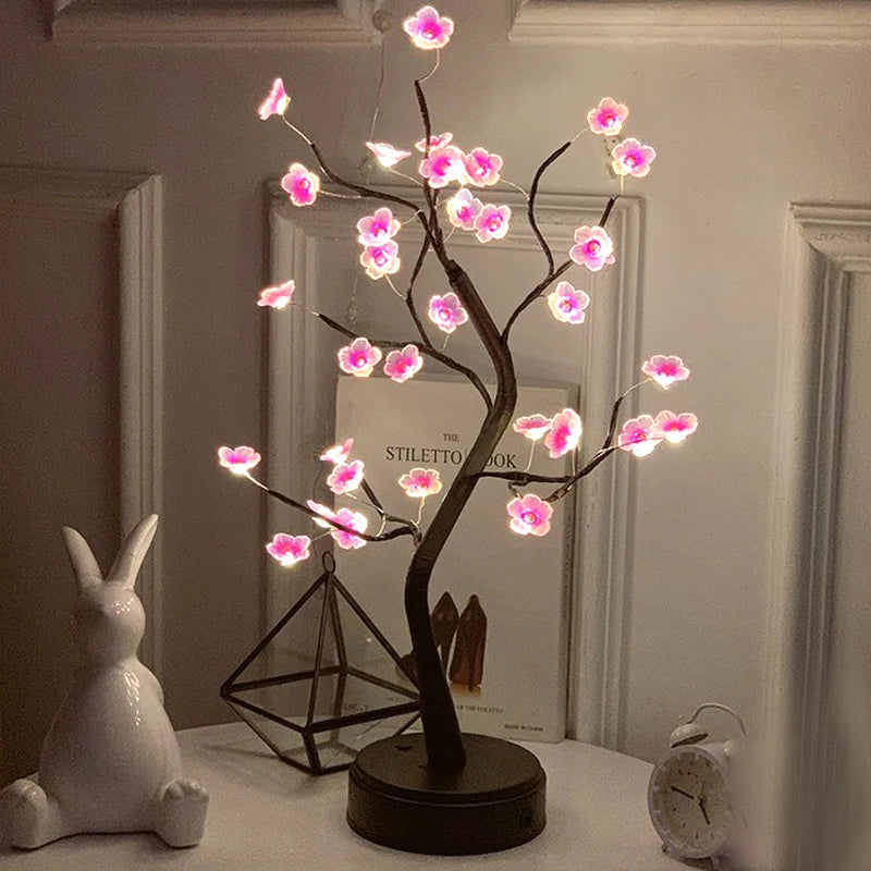 LED Rose Leaf Table Lamp – USB Fairy Light for Home & Bedroom Decor