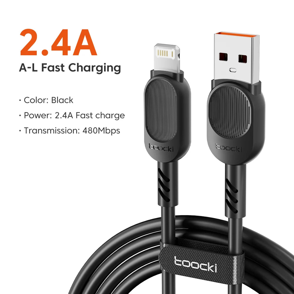 Toocki Fast USB Cable for iPhone & iPad – 2.4A Charging