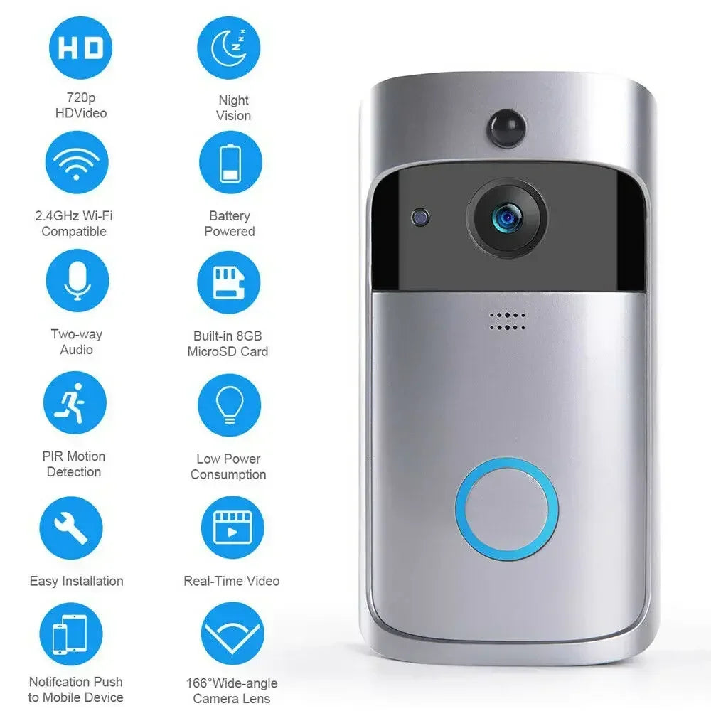 Battery-Powered WiFi Doorbell Camera – Smart Security for House