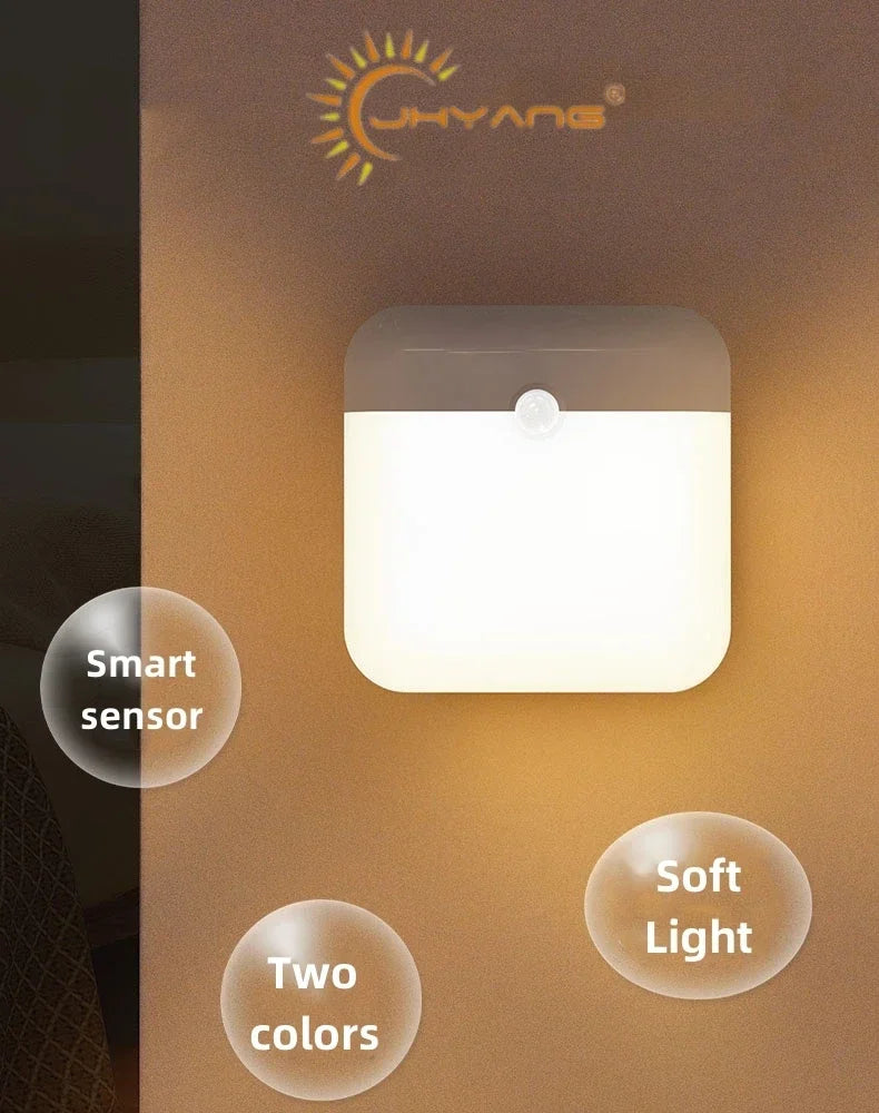 Motion Sensor Night Lamp – USB LED Light for Stairs, Closet, Hallway, Bedroom