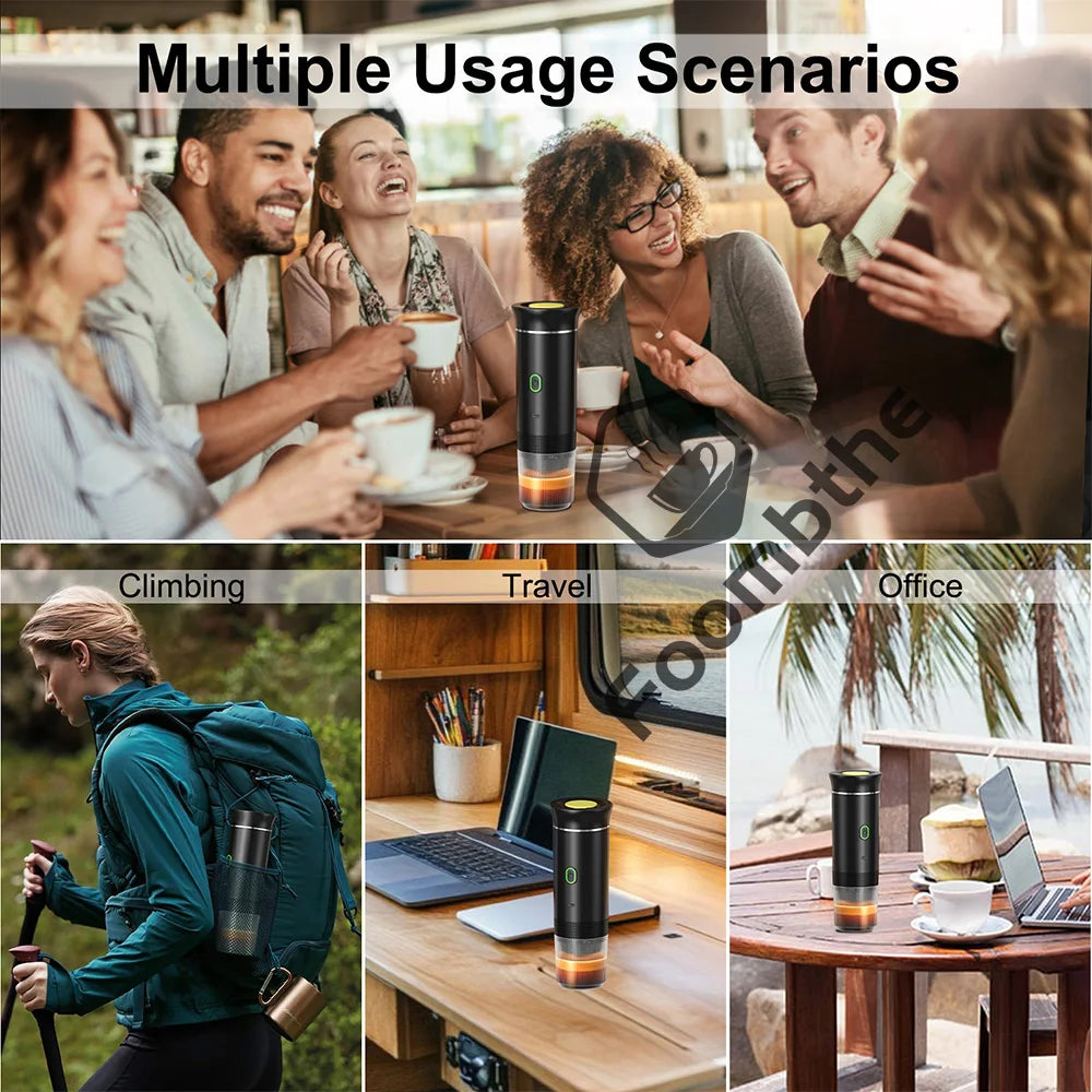 Wireless Portable Espresso Maker – 3-in-1 Coffee Machine for Travel & Camping
