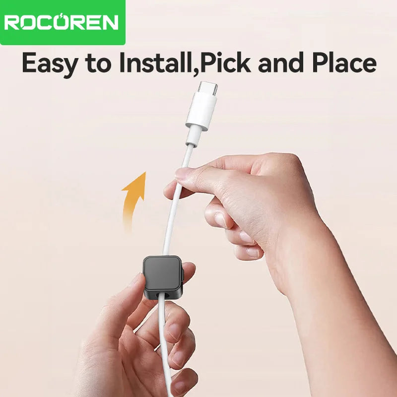 Rocoren Adjustable Cable Holder – Under Desk Wire Organizer & Protector