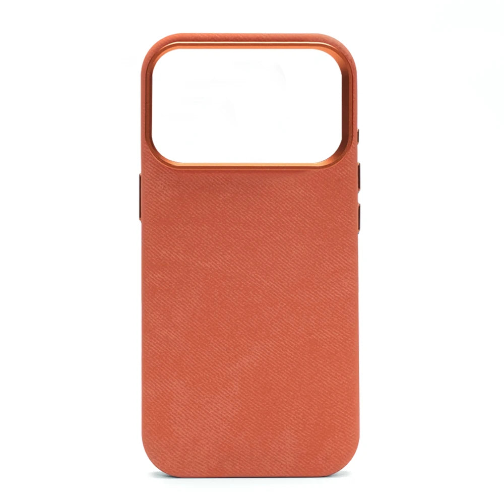 Luxury Fiber Leather Magnetic Shockproof Case – iPhone 15–17 Series