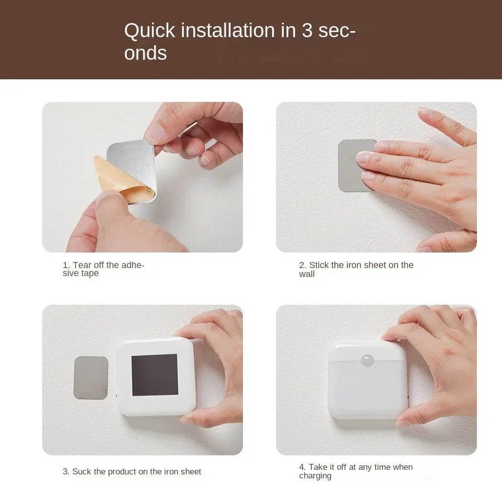 Motion Sensor Night Lamp – USB LED Light for Stairs, Closet, Hallway, Bedroom