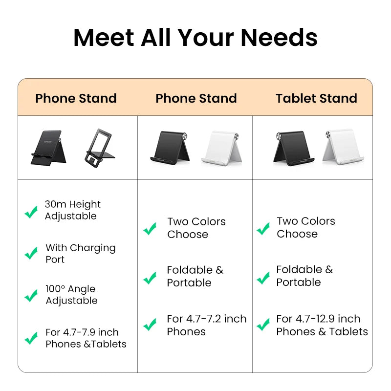 UGREEN Foldable Phone Stand – Desk Holder for iPhone & Mobile Devices