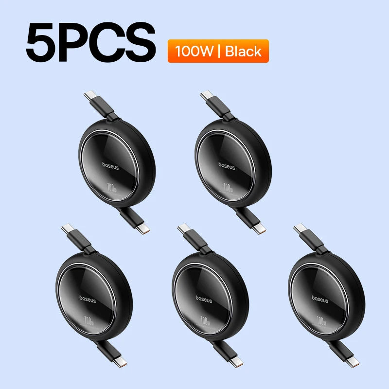 Baseus 100W Retractable USB-C Cable – Fast Charging
