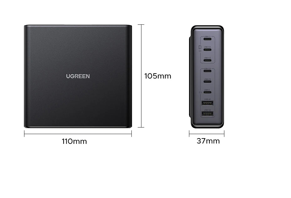 UGREEN 200W/100W/65W GaN Fast Charger – Desktop USB-C