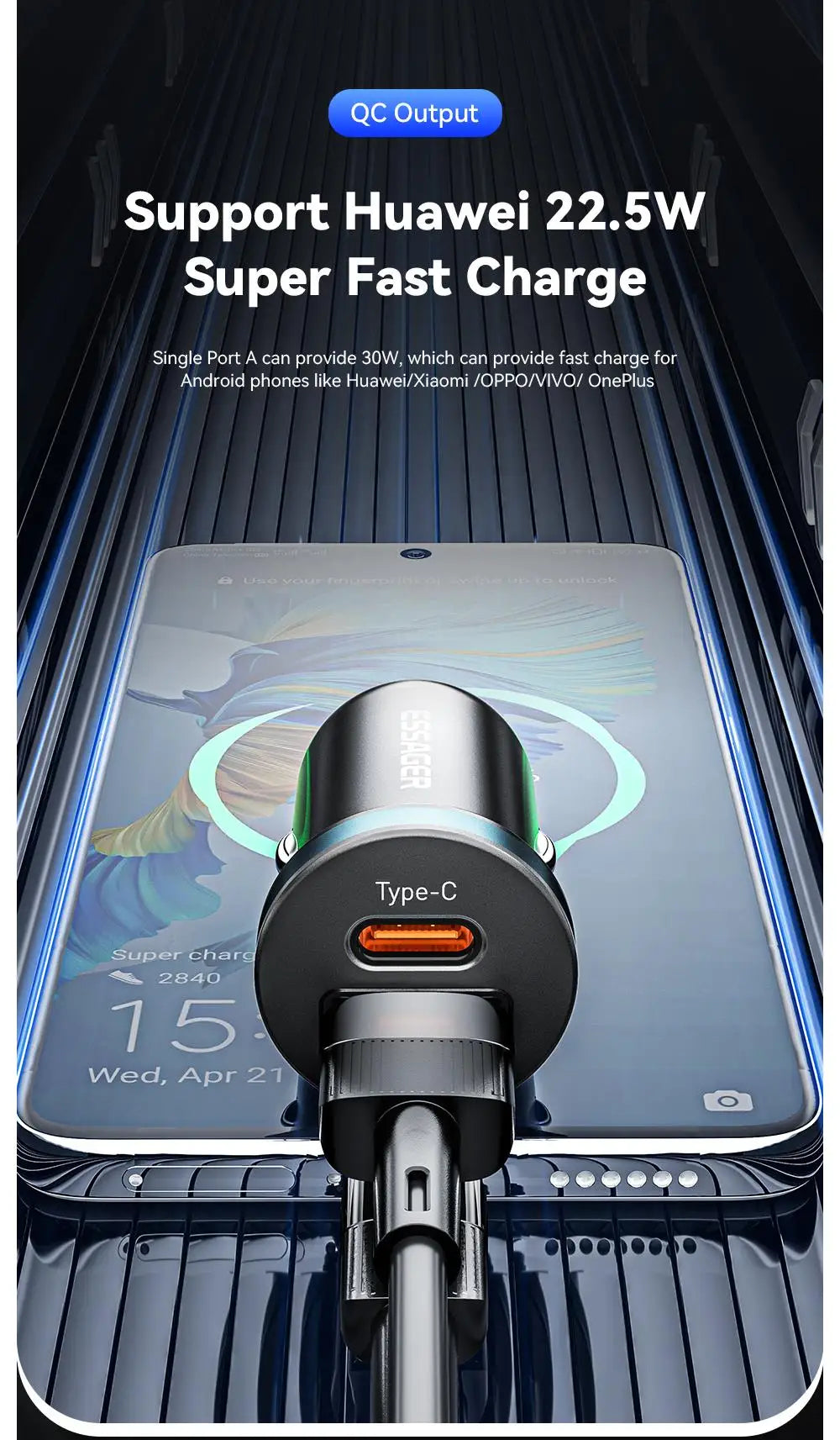 Essager 30W USB Type C Car Charger Fast Charge PD QC 3.0 FCP AFC For iphone 14 13 12 Xiaomi Huawei Samsung Mobile Phones Adapter
