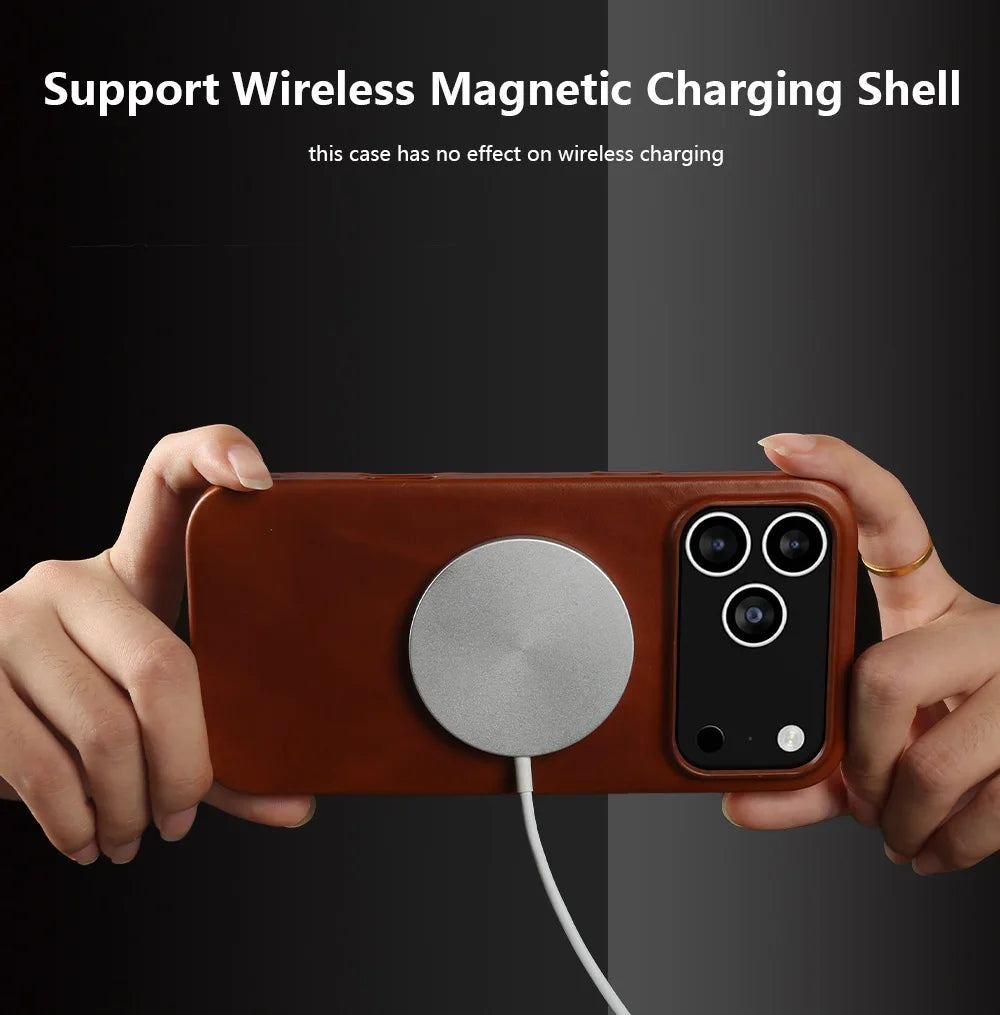Vintage Waxed Leather iPhone Case – MagSafe Full Cover