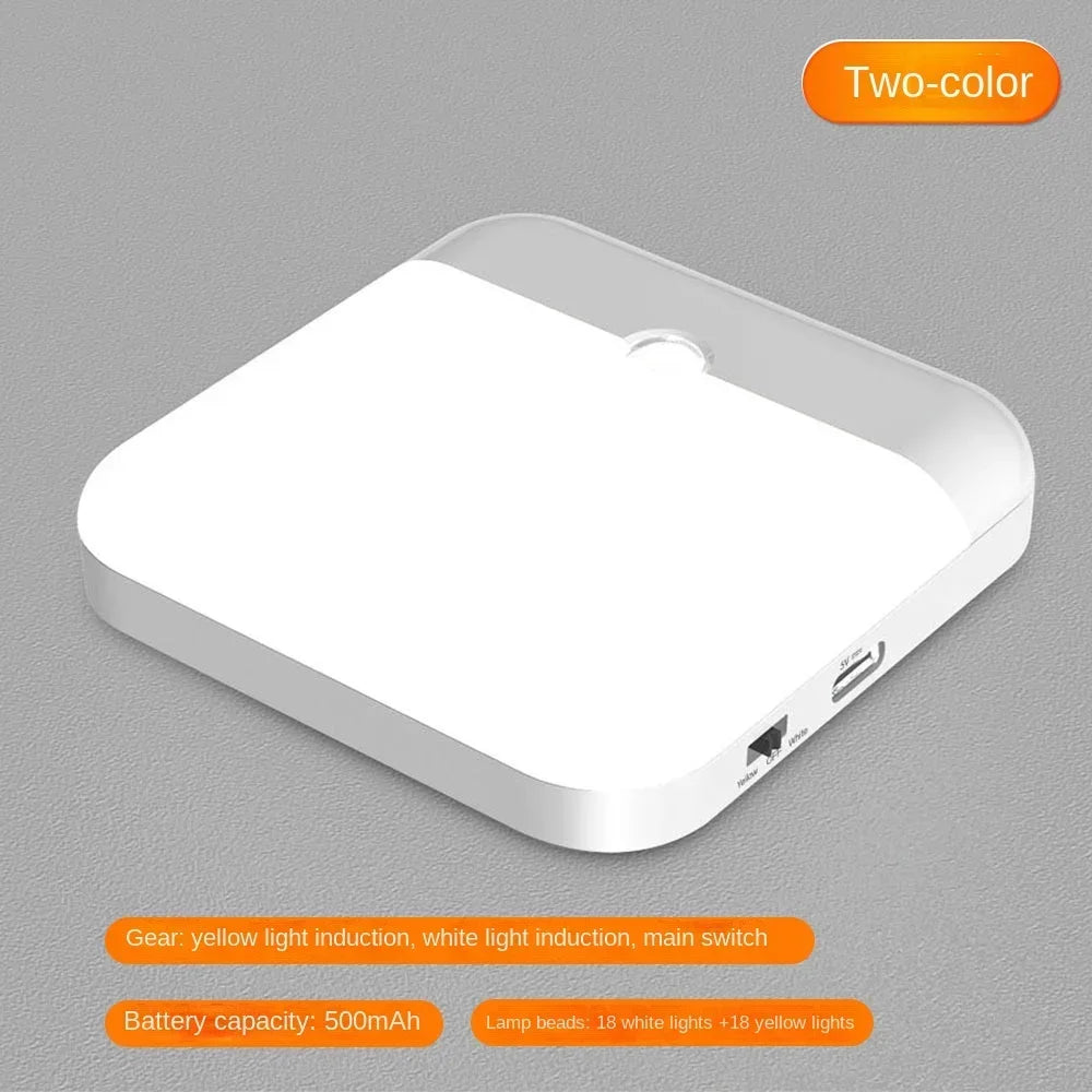 Motion Sensor Night Lamp – USB LED Light for Stairs, Closet, Hallway, Bedroom