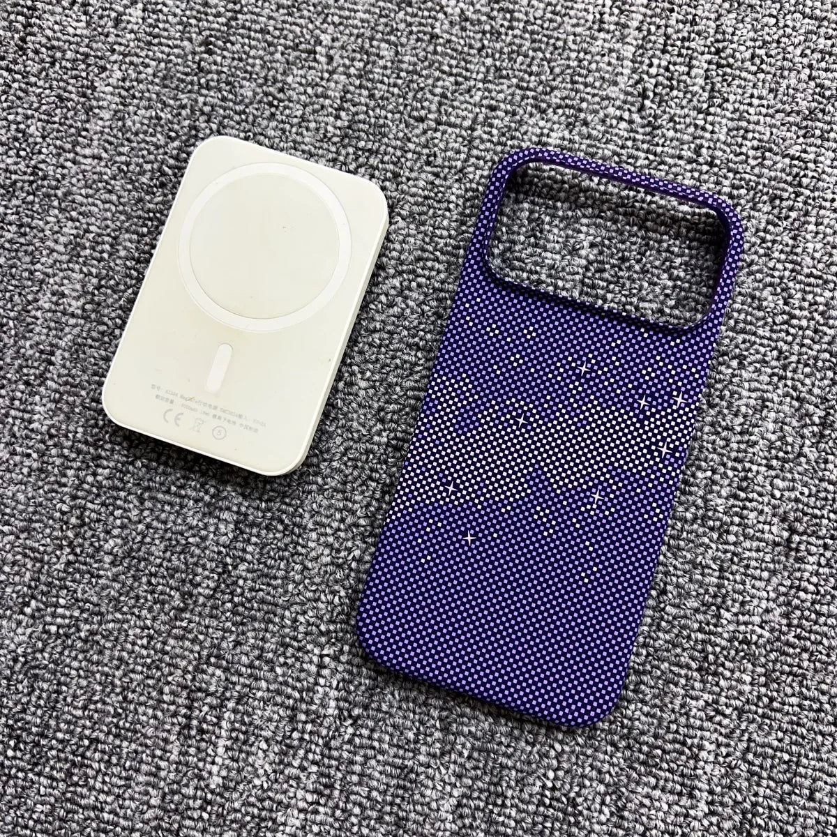 Frameless Carbon Fiber Starry Sky Magnetic Case – iPhone 15–17 Series