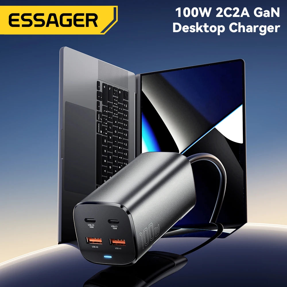 Essager PD & QC 100W USB-C Charger for Laptop & Phone
