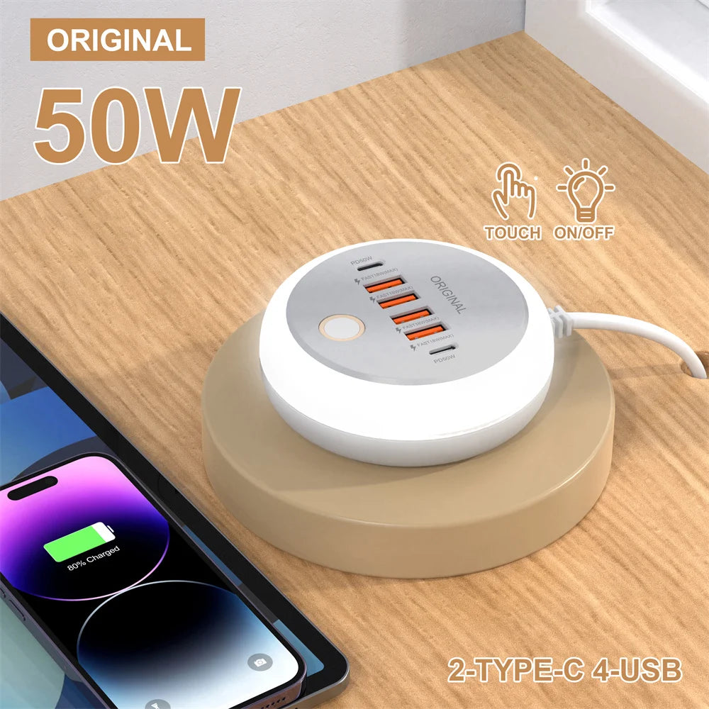 50W USB Multi-Port Charger – Quick Charge for Phones