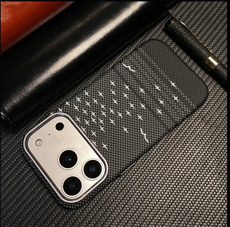 Luxury Carbon Fiber MagSafe iPhone Case – Shockproof