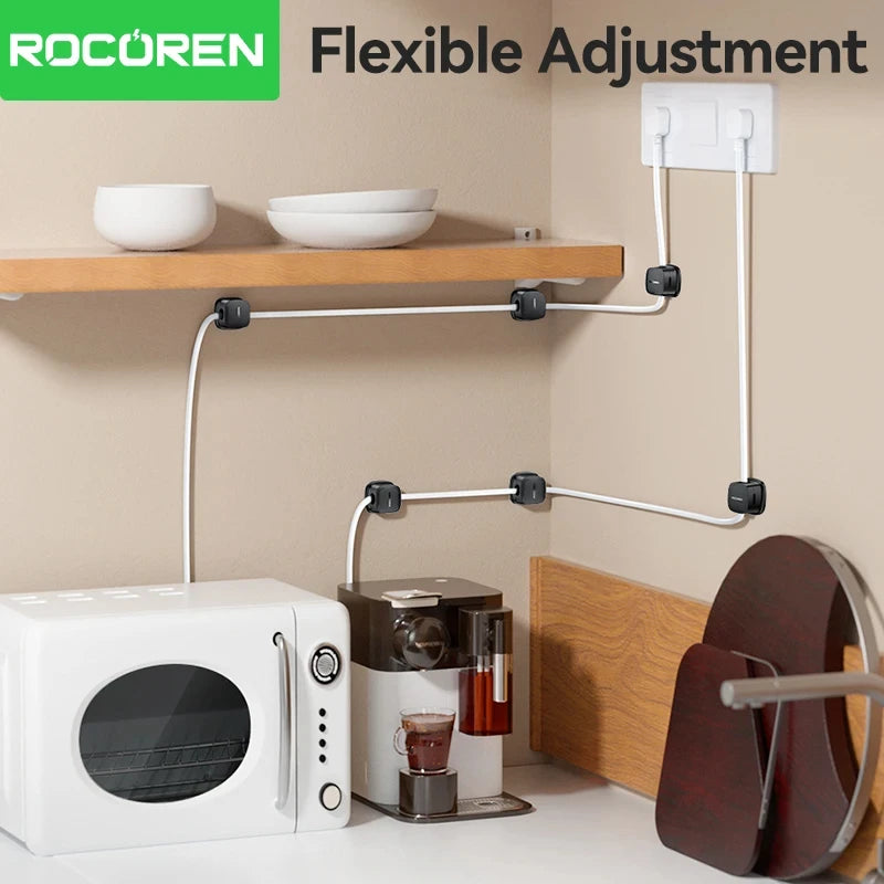 Rocoren Magnetic Cable Organizer – 6PCS Adjustable Wire Holder for Desk