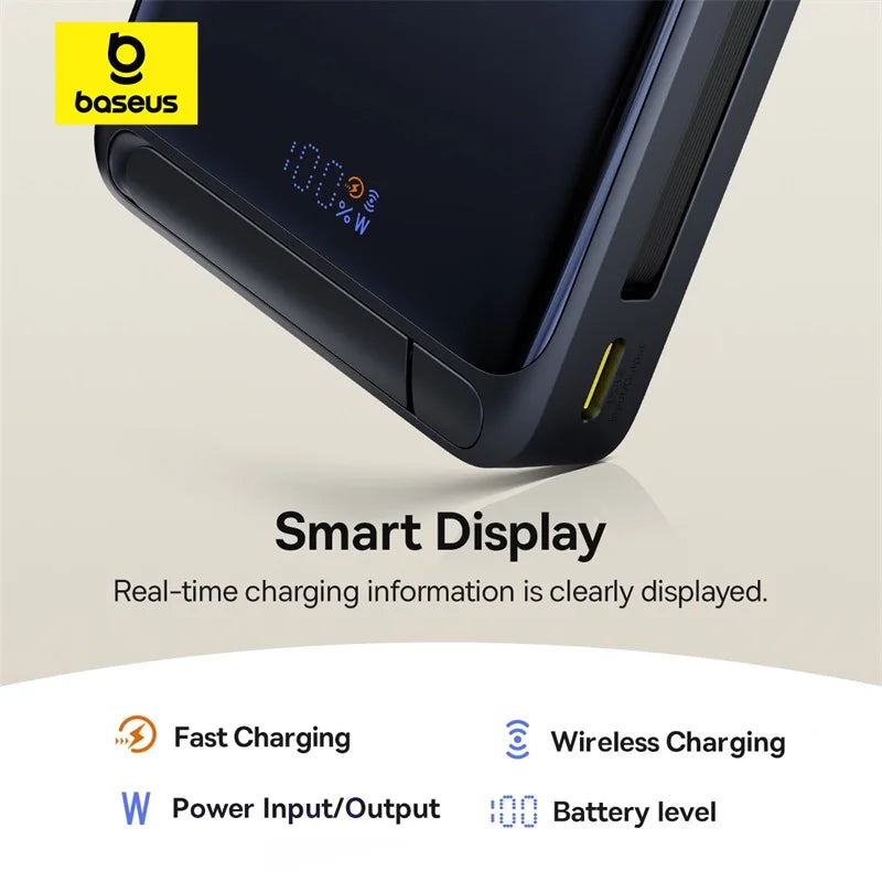 Baseus 45W Magnetic Power Bank – 10,000mAh with Kickstand