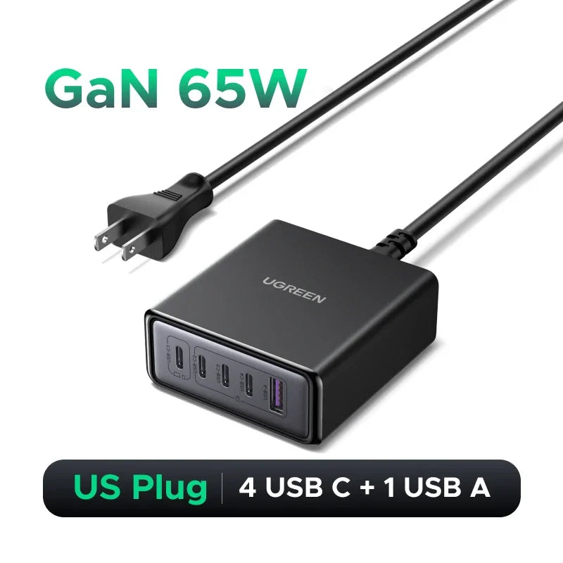 UGREEN 5-in-1 GaN Charger – 65W/100W Fast Charge