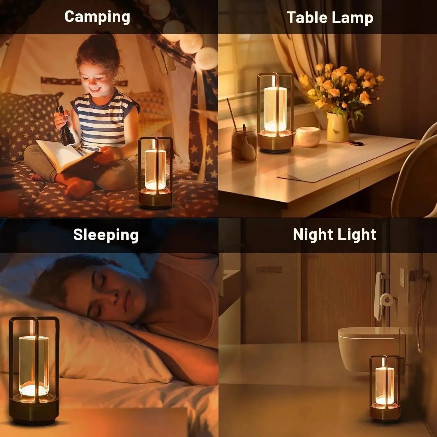 GGbingo Portable Cordless LED Table Lamp – Rechargeable Ambient Night Light
