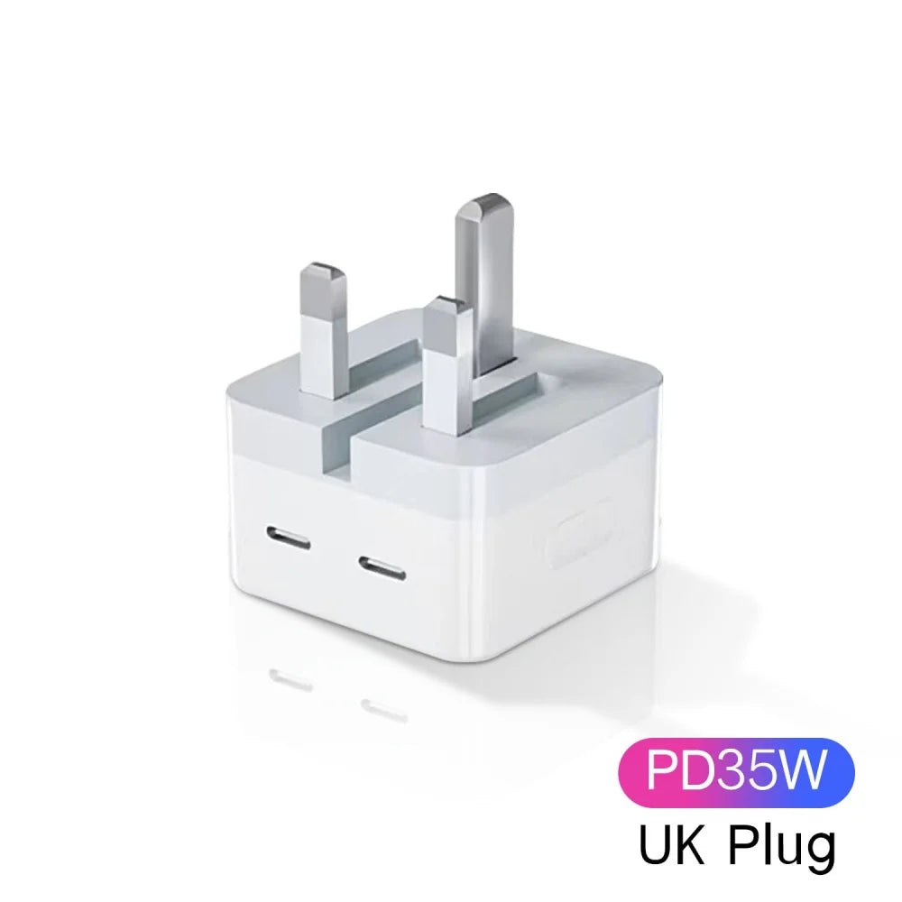 35W Dual PD Fast Charger – USB-C Wall Adapter for iPhone & Android