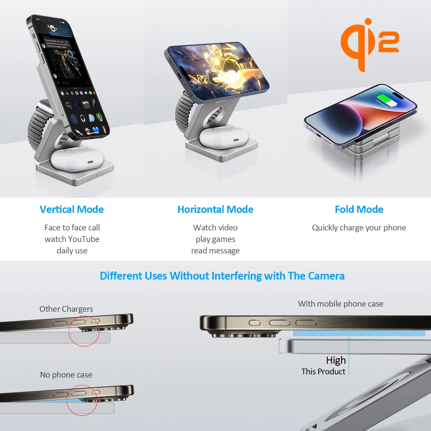Magnetic Wireless Charger 3-in-1 – 15W Fast Charging for iPhone 17/16/15, Watch & AirPods