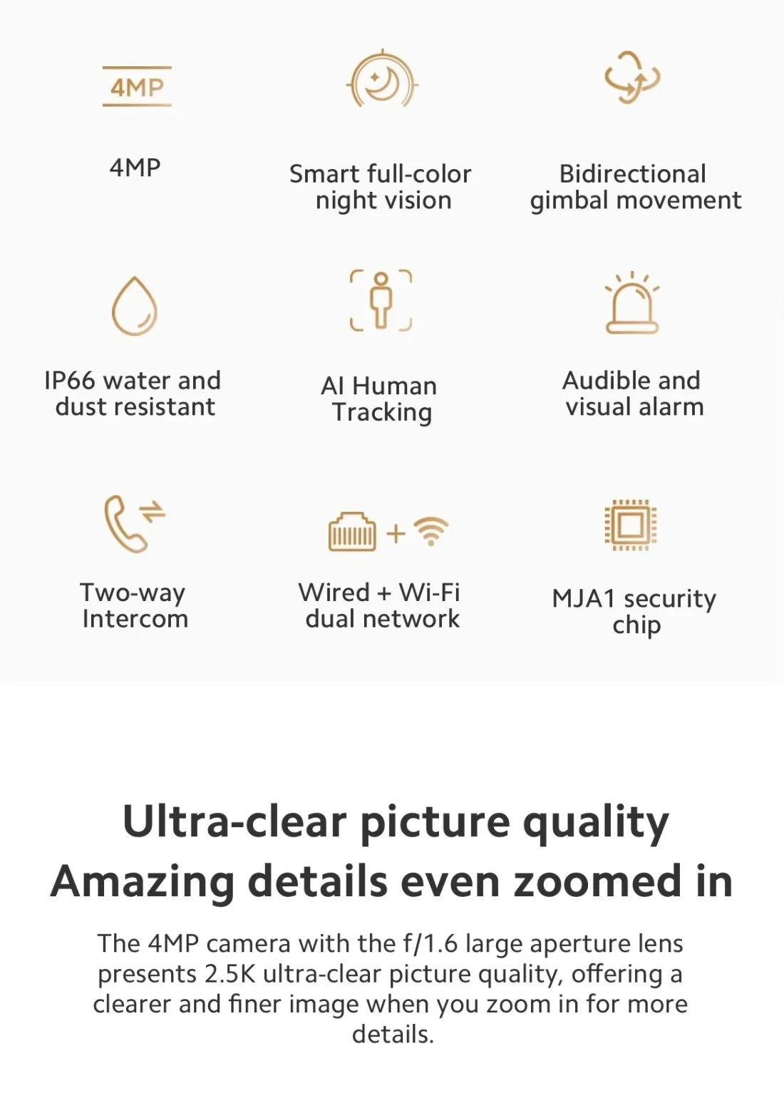 Xiaomi 2.5K HD Security Camera – Outdoor, Full-Color Night Vision, Sound & Light Alarm