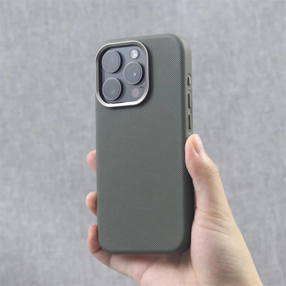 Premium Leather & Alloy iPhone Case – MagSafe Ready