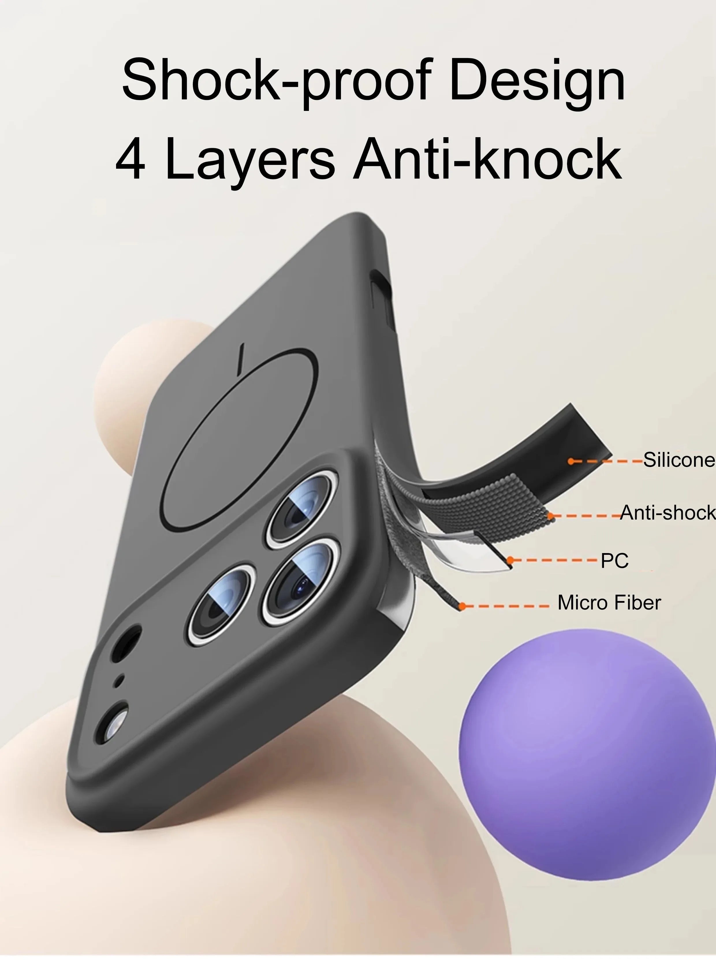 Magnetic Liquid Silicone MagSafe Case for iPhone 15–17 Series – Soft Skin Feel Cover