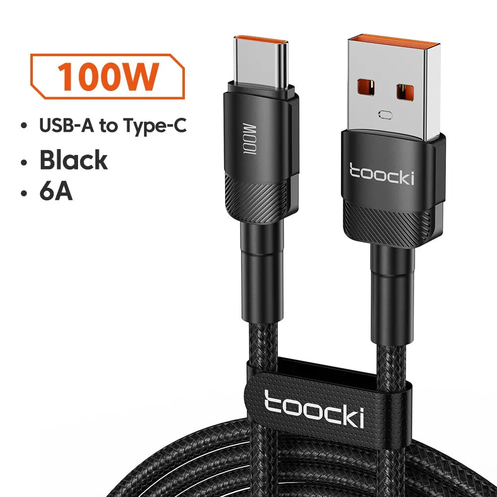TOOCKI USB-C Fast Charging Cable – USB-C Charger Cord for Phone, Tablet & Power Bank