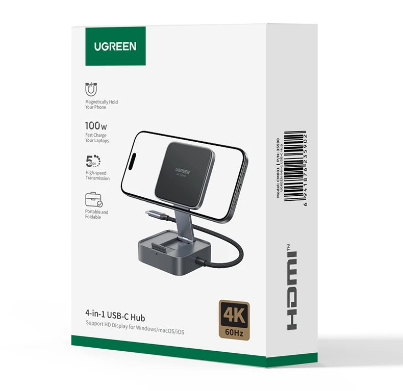 UGREEN USB-C Hub – 4K HDMI, PD 100W, USB 3.0