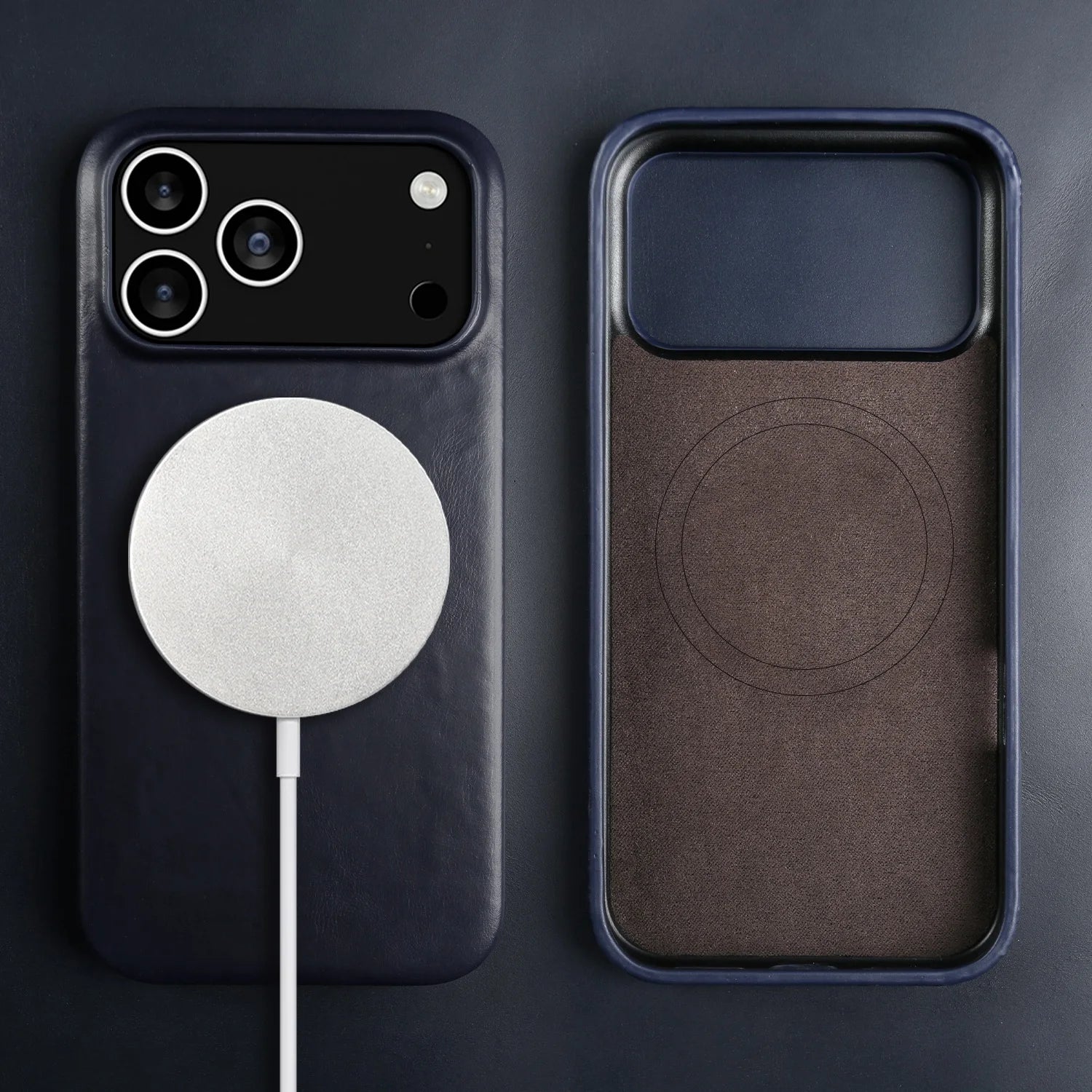 Vintage Waxed Leather iPhone Case – MagSafe Full Cover