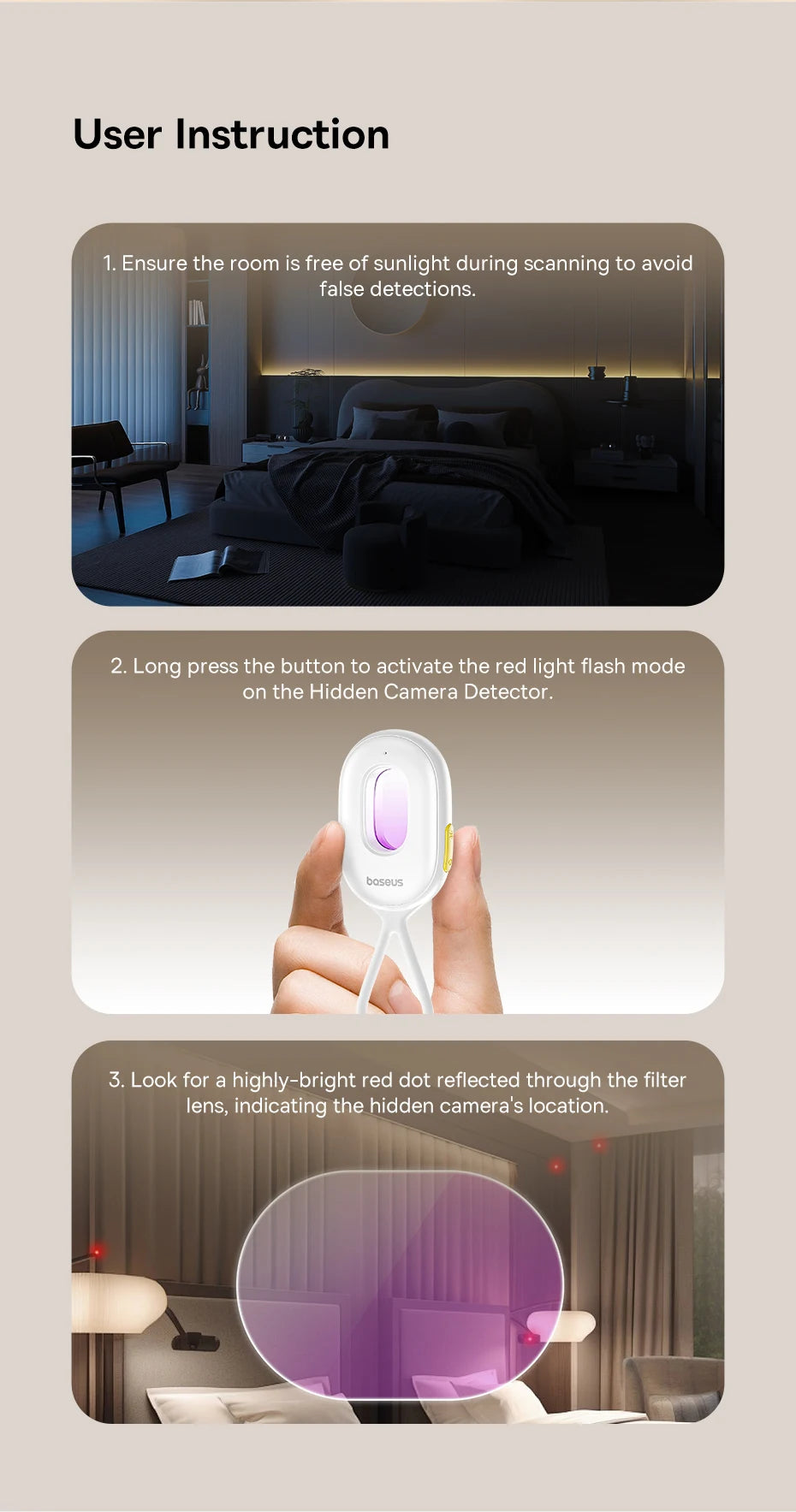 Baseus Anti-Spy Hidden Camera Detector