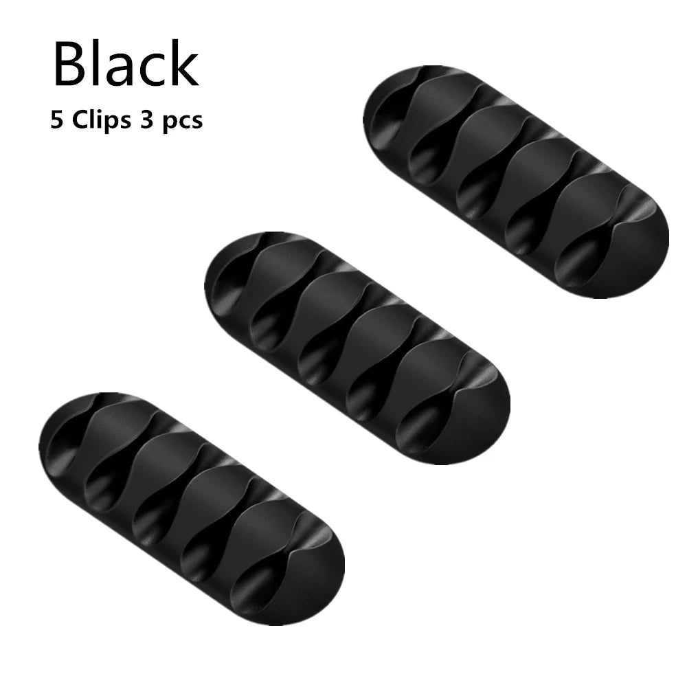 Silicone USB Cable Organizer Clip – Adhesive Cord Holder for Desk & Home