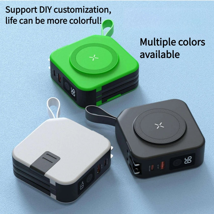 Portable 10000mAh Magnetic Power Bank – Fast Charging for iPhone 14 Mini