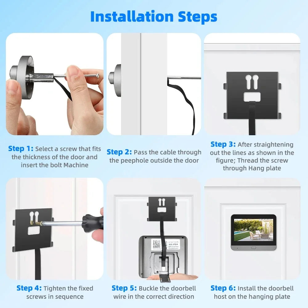 3MP Smart WiFi Doorbell Camera – PIR Motion & 5000mAh Battery