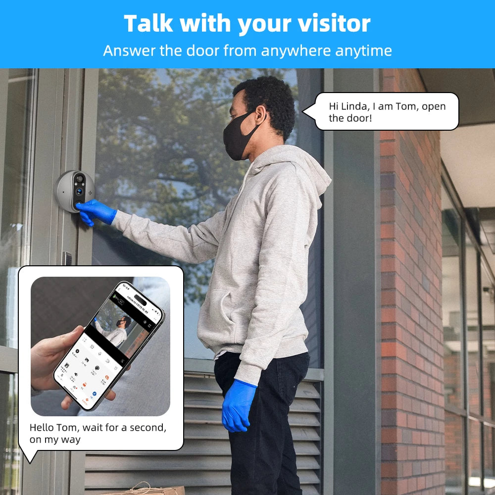 3MP Smart WiFi Doorbell Camera – PIR Motion & 5000mAh Battery