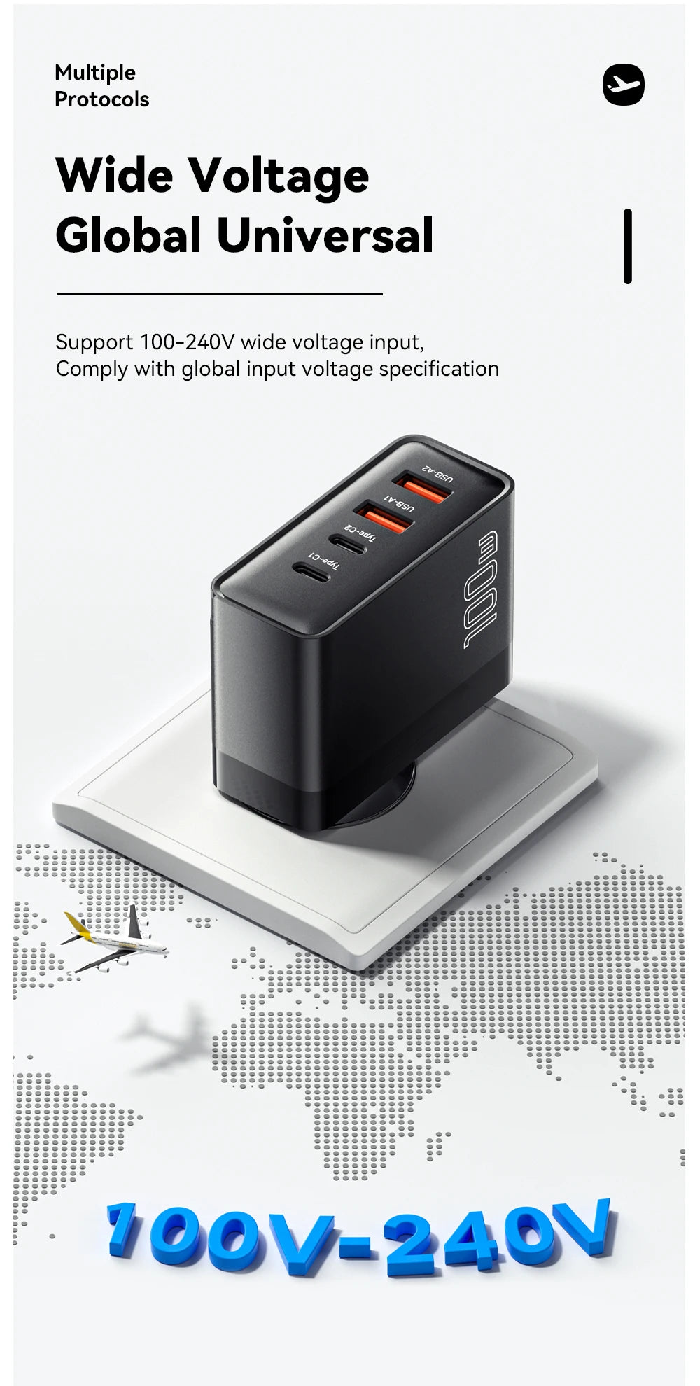 Essager 100W GaN USB-C Quick Charger – PD & QC for iPhone, Xiaomi, MacBook