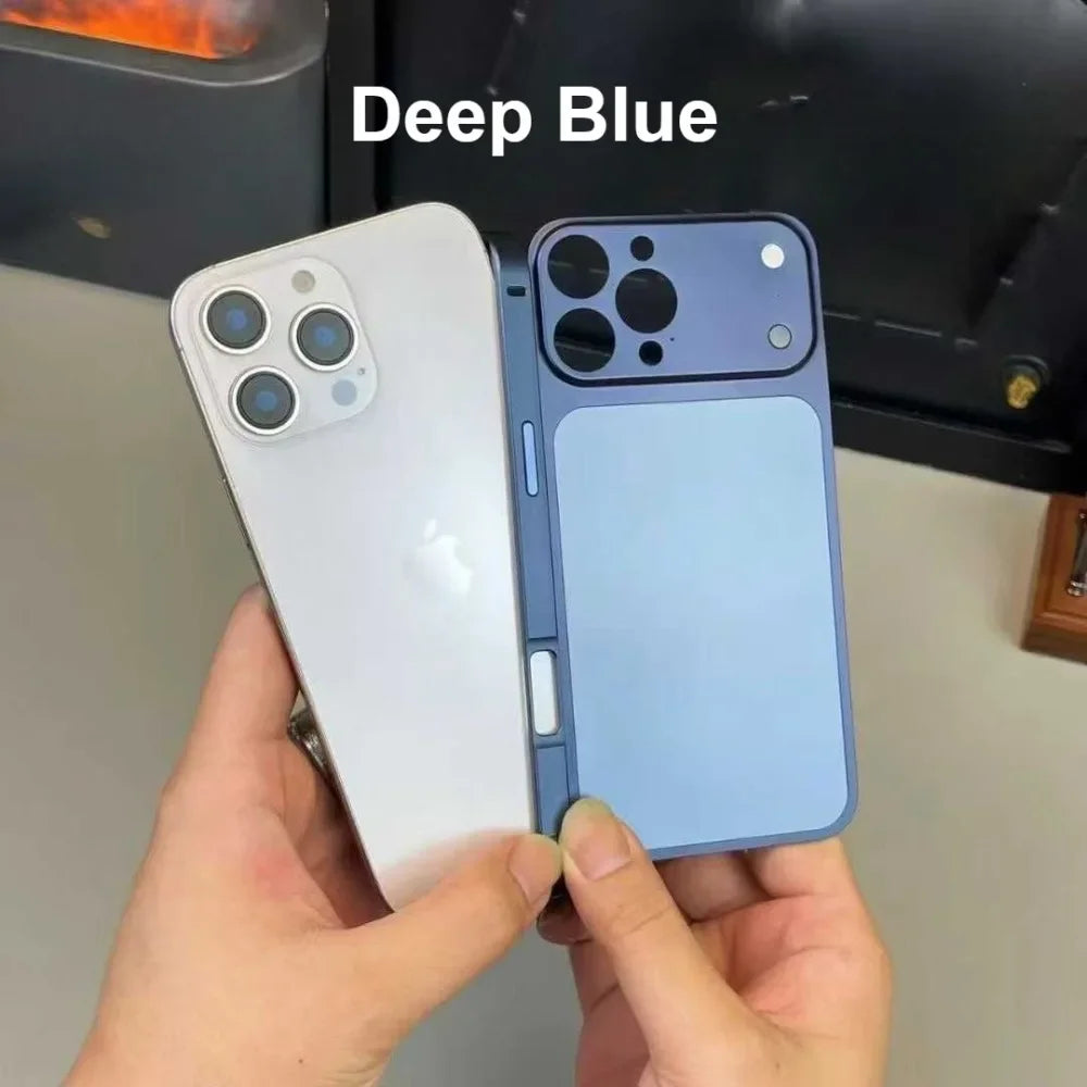 Color Alloy Frame Case – Anti-Drop Back Cover for iPhone 13–17 Pro/Pro Max