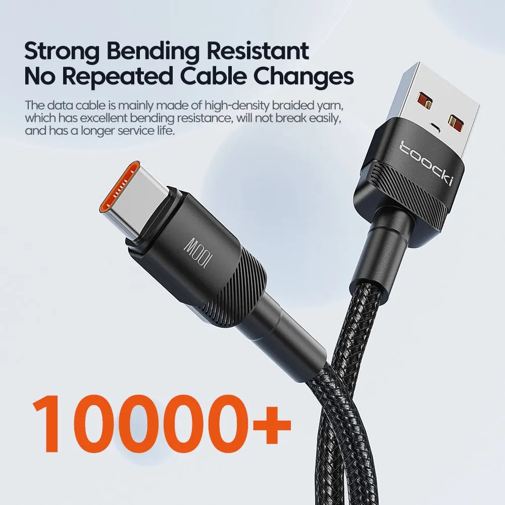 TOOCKI USB-C Fast Charging Cable – USB-C Charger Cord for Phone, Tablet & Power Bank