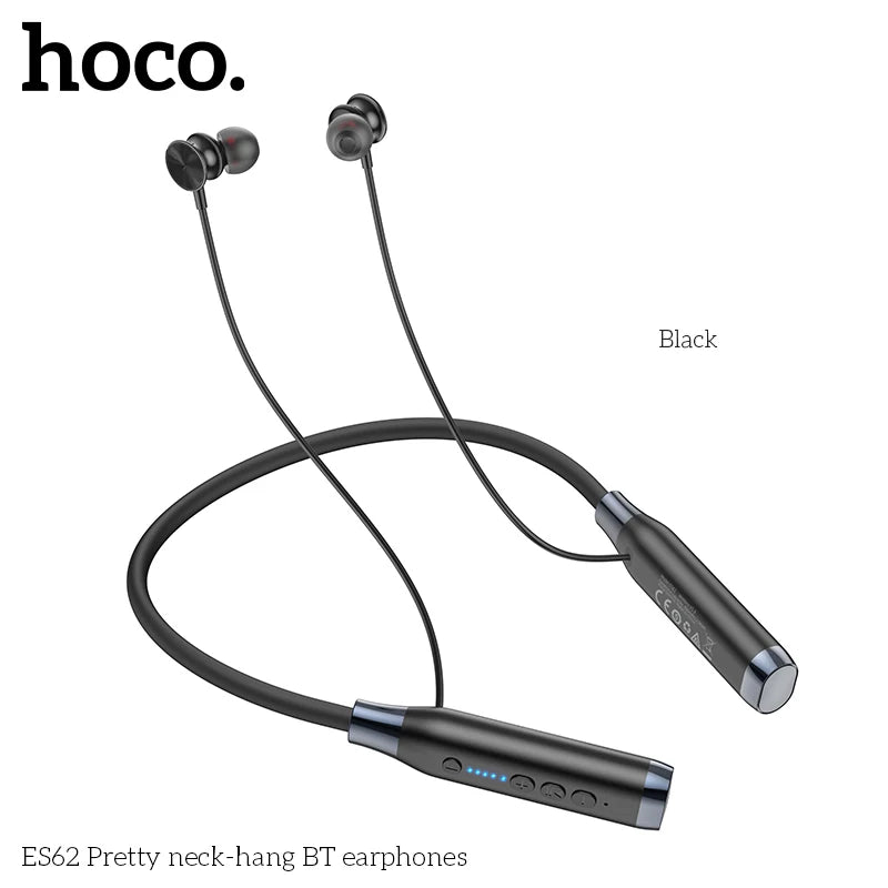 HOCO ES62 Neckband Wireless Earphones – Bluetooth HiFi Stereo Sports Earbuds