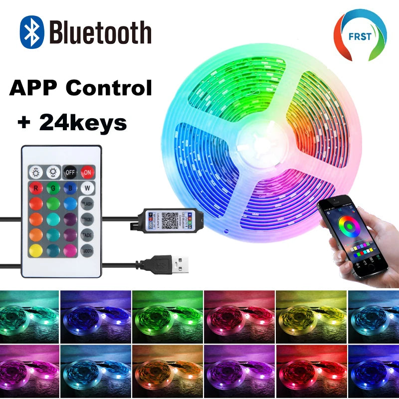 RGB 5050 Bluetooth LED Strip Lights – Smart App-Controlled Color Changing LED Light Strip (10M–30M)
