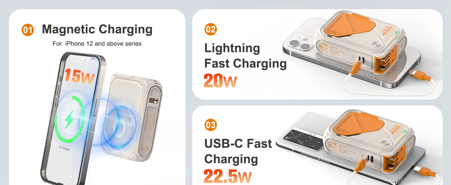 Magnetic 6-in-1 Power Bank 10000mAh – 22.5W Fast Charge