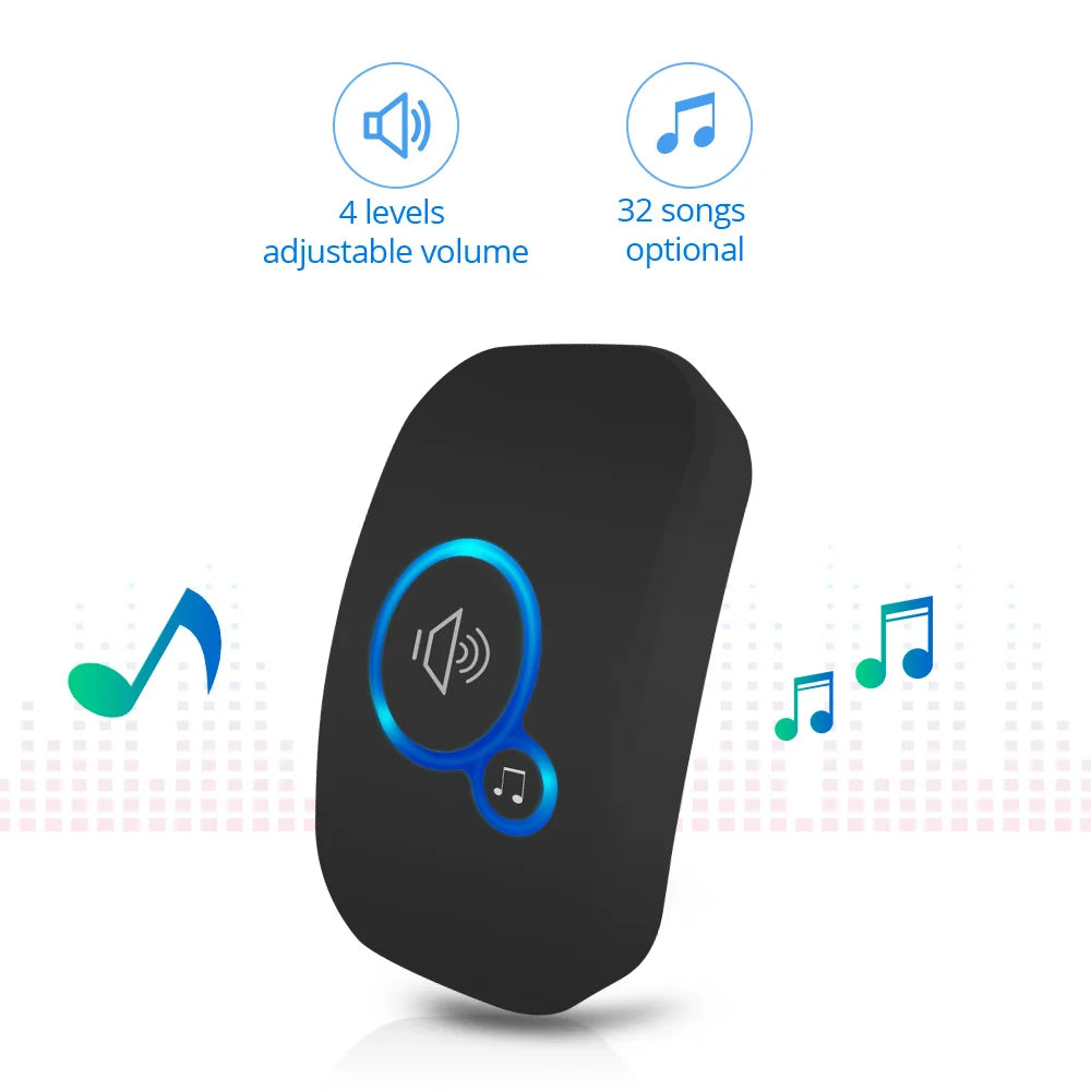 FULLHOUSE Wireless Doorbell Kit – Waterproof Door Chime with Plug-In Receiver & Push Button