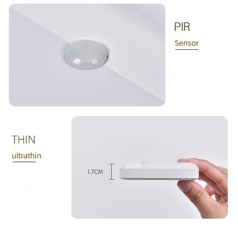 Motion Sensor Night Lamp – USB LED Light for Stairs, Closet, Hallway, Bedroom