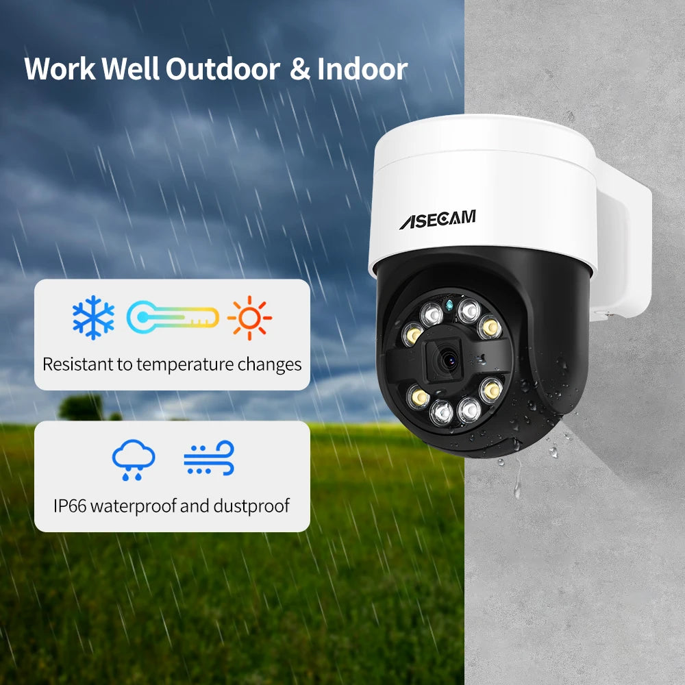 Outdoor PTZ Security Camera – 8MP 4K, AI Face Detection, Color Night Vision