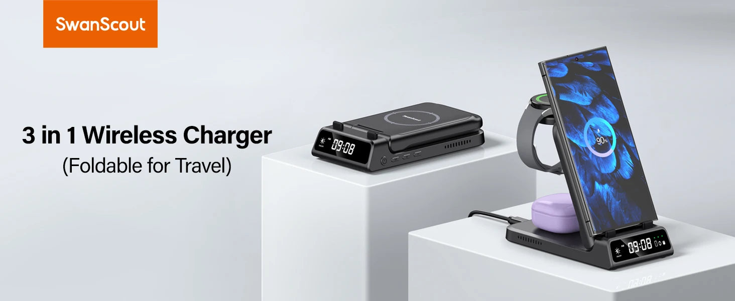 SwanScout 703S Wireless Charger – Samsung Phones & Watch