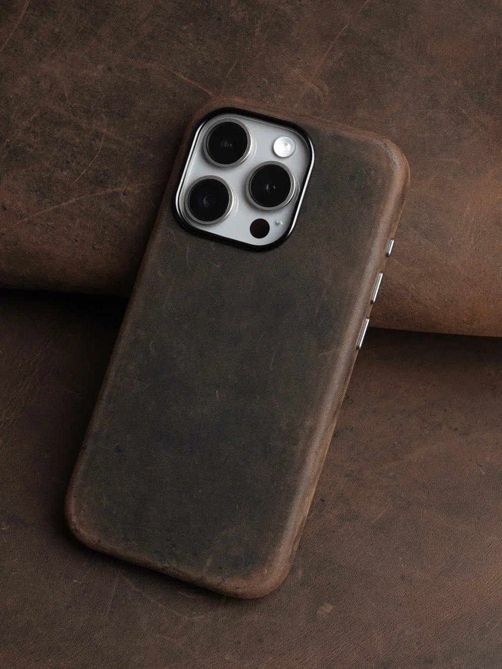 YMW Italian Crazy Horse Genuine Leather MagSafe Case for iPhone 15–17 Series
