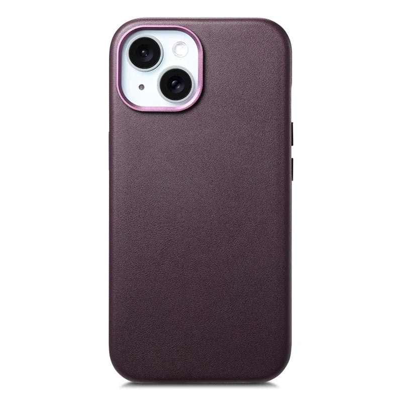 Magnetic MagSafe Leather Case for iPhone 14–17 Series – Wireless Charging Cover