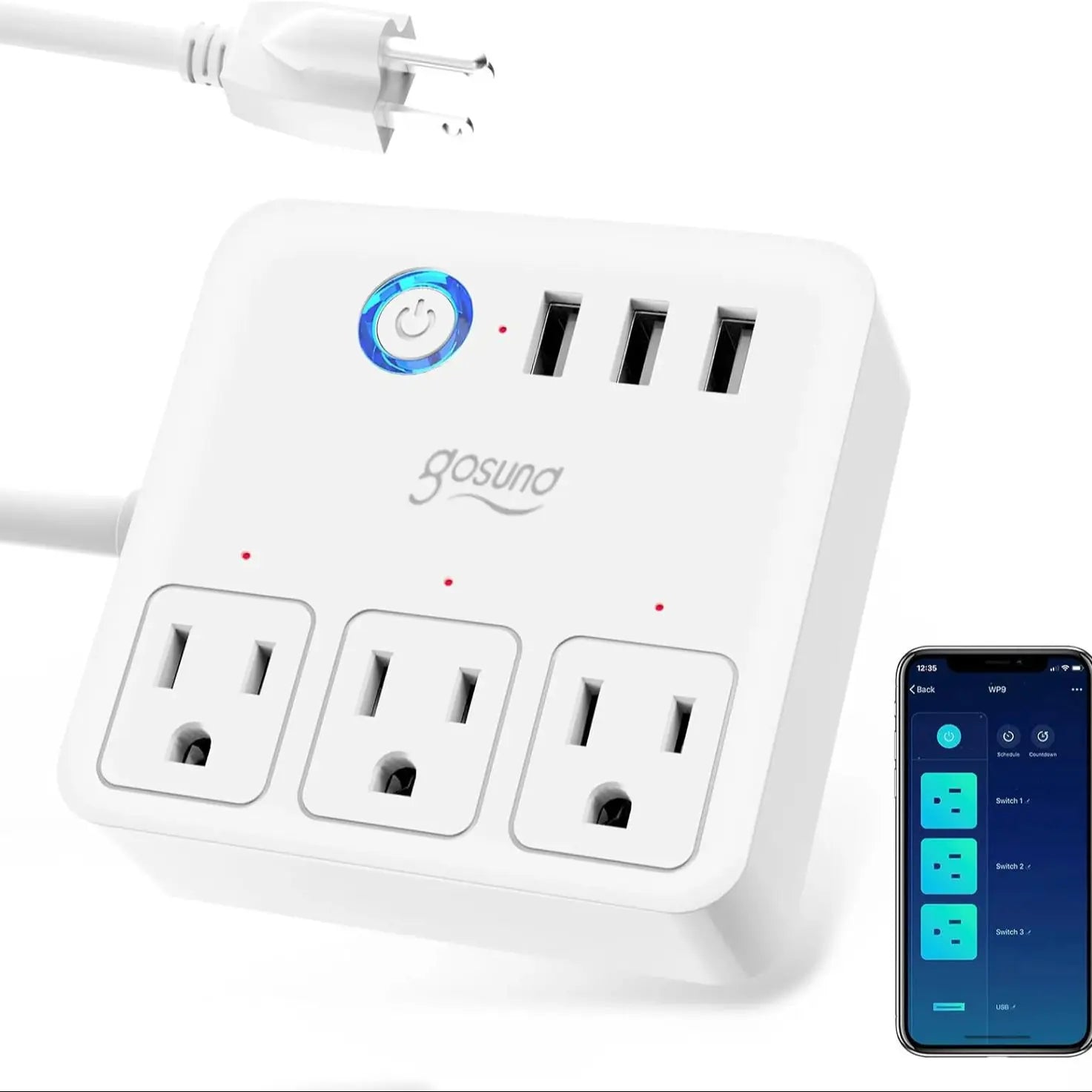 Wireless Smart Power Strip – Surge Protector with USB for Home & Office